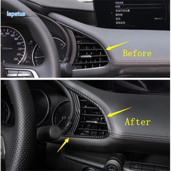Ogljikovih Vlaken Videz Notranjosti Preuredi Kit Steber A / Zadaj Air AC / nadzorna plošča / Rearview Mirror Kritje Trim Fit Za Mazda CX-30 2020