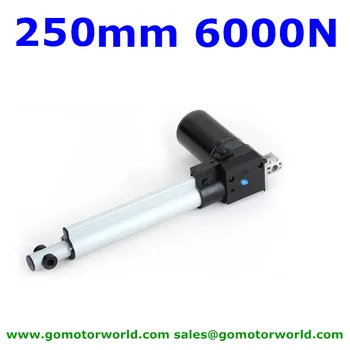 250mm kap 6000N 600KG 1320LBS obremenitve sile 42mm/s hitrost 24VDC težka linearni pogon