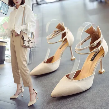 2019 novi korejski opozoril stiletto visokih petah preprosta modna plitvo usta womens čevlji temperament elegantno eno čevlji