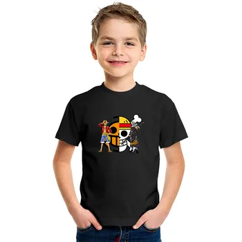 Otroško T Shirt Enem Kosu Luffy Natisnjeni Dekleta Fantje Majica Bombaž Otroška Oblačila Moški Ženske Vrhovi Tees NOVE Poletne Družinske Majice