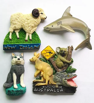 Avstralija Nova Zelandija Argentina Živali Bradypod Kenguru Shark Turizem Spominski 3D Smolo Hladilnik Magnet Spominkov