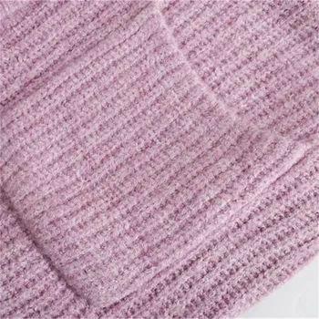 2020 jeseni žensk novih Proti-vrat dolgo sleeved jopico, ulica pulover obliž žep pleteni pulover