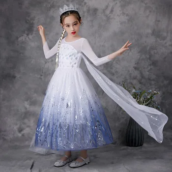 Snežna Kraljica 2 Bela Dekleta, Ana Elsa Obleka za Halloween Kostum Božič Otroke Oblek za Malčke Chrismas Otroci Počitnice lasuljo