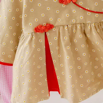 Jeseni Priložnostne Baby Dekleta Cvet Tiskanja Dolg Rokav Obleka Otroci Malčka Tang Princesa Obleko DressesC 6 Mesecev, - 3 yearss