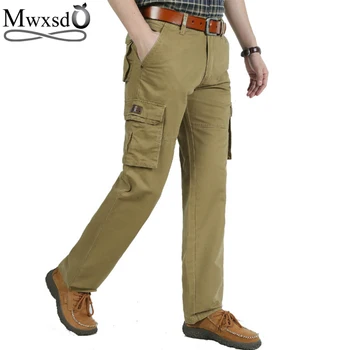 Mwxsd blagovno znamko moške Priložnostne bombaž vojaške hlače Moški Multi Žep Tovora Hlače Kombinezon Vojske Hlače visoke kakovosti