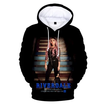 Vroče TV serije Riverdale Hoodies Moški Ženske Zimske puloverji Prevelik Otroci Sweatshirts Riverdale 3D Hooded fantje dekleta black Vrhovi