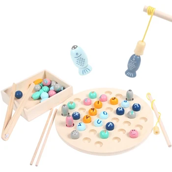 Otroci Zgodaj Izobraževalne Montessori Igrače Posnetek Kroglice Ribolov Multi-funkcionalno učenje Izobraževalni Lesene Igrače Za Otroke Darila
