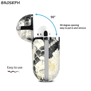 Luksuzni Kača Pravo Usnje Slušalke Primeru Za Airpods Pro Brezžične Bluetooth Slušalke Zaščitni Pokrov Za Airpods Prenosni Funda