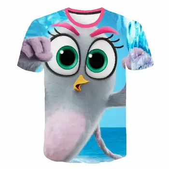 Najnovejši otroški cartoon T-shirt 3D natisnjeni T-shirt kratek sleeved majica s kratkimi rokavi dojencek oblačila obleko jezen fant dekle ptica vrh