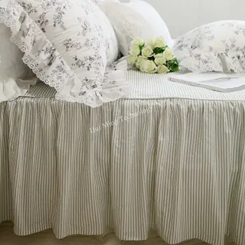 Evropski ruffle čipke Pastorala bombaža posteljni set cvet rjuhe kritje elegantno bedspread prevleke princesa posteljo oblačila HM-11B