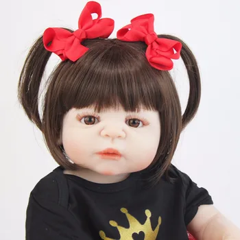 55 cm Polni Silikona Telo Prerojeni Baby Doll Igrače Za Dekleta Boneca Vinil Novorojenčka Princesa Malčka Bebe Živ Darilo za Rojstni dan Kopajo Igrača