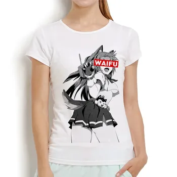 Japonske anime WAIFU dekle majica s kratkimi rokavi ženske jollypeach novo blagovno znamko bele priložnostne kratek rokav femme tshirt