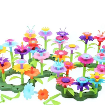 Cvetlični Vrt Gradnja Igrače - Zgraditi Šopek Cvetlični Aranžma Playset za Malčke in Otroke Starosti 3, 4, 5, 6 let Stara Dekleta