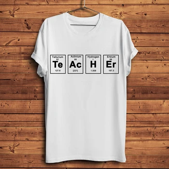 Kemični periodnega sistema elementov design učitelj majica s kratkimi rokavi moški poletje nova bela casual men kul geek t-shirt unisex darilo