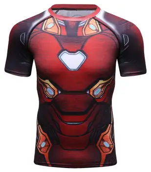 Men ' s Stiskanje Športna Fitnes T-shirt, Moških srajc Velikonočni Vlogo Igrajo Počitnice Stranka Superheroj, Iron Man, Digitalni Tisk