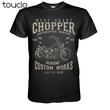 Zahodni Obali Chopper Letnik Motorna kolesa T-Shirt Biker po Meri Bopper Krad S-3Xltop Kakovosti Moške Poletne T-Shirt Moda