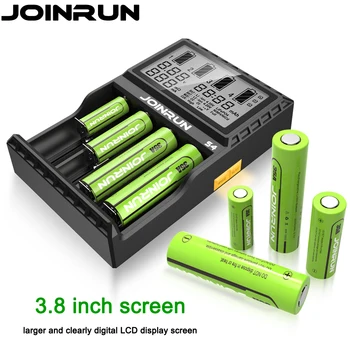 JOINRUN S4 Polnilnik Baterij Pametnih Li-ion LCD Zaslon Inteligentni Polnilec za Baterije 18650 14500 16340 26650 AAA AA