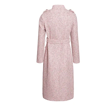 Roza Tweed suknjič Barvo pike bleščica tkanine, pomlad / jesen /zima ženska jakna Poslovne ženske enem kosu jakno plašč