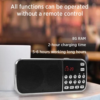 Equantu USB Bluetooth Prenosni Korana Zvočnik za ponovno Polnjenje FM Radio, Zvočniki Brezžični Koran, MP3 Predvajalnik, Mobilni Telefon Moči Banke