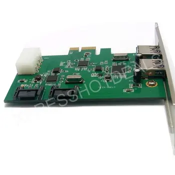 PCI-E PCI Express 2 SATA III 3.0 IN 2 USB 3.0 Sim Adapter Pretvornik