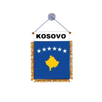 Zjutraj meri 10x15cm dvojno straneh Kosovu nacionalno zastavo začetnem oknu se držijo izmenjavo zastavo zastavico banner