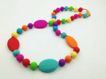 10pcs/veliko mavrica silikonski zdravstvene nege ogrlica BPA free silikonski začetnih ogrlica bead - Vaš otrok bo všeč!