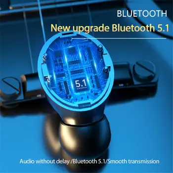 Novo Vodotesno Brezžično TWS Touch Kontrole Bluetooth 5.1 HI-fi Slušalke za V uho Šport Teče Slušalke Čepkov Podpora IOS/Android