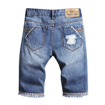 2020 Nov Modni Moški Raztrgane Kratke Ohlapne Priložnostne Zdrobljen Luknjo Jeans Oblačila Bermuda Summe Dihanje Denim Kratke Hlace Moški