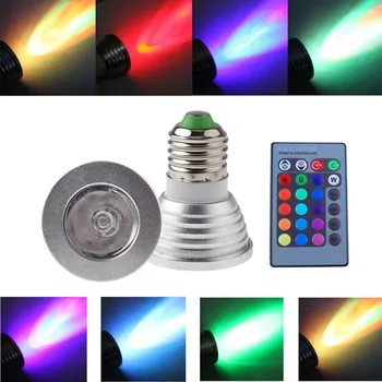 LED novoletne lučke E27 6W E14 MR16 B22 GU5.3 E26 GU10 Barva LED RGB Magic Light Bulb 16 Barv Spreminja Z Brezžično, dalinjsko