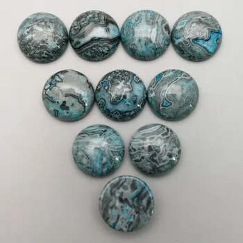 Moda krogu modre oniks naravnega kamna kroglice Dobre kakovosti čar 16 mm CAB chrysoprase 50Pcs/veliko za nakit, izdelava Obroča dodatki