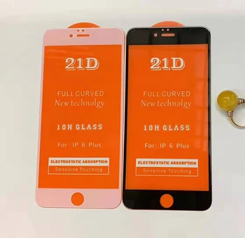 10pcs/veliko 21D Kaljeno Steklo Za iPhone 12 11 Max Pro XS XR X 8 7 6S Plus Polno Kritje Ukrivljen Zaslon Patron, Na JV do leta 2020 Z Box