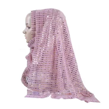 2019 Poletje Šimrom Visose Ženske Šal Lurex Muslimanskih Hijabs Turban Glitters Dolgo Ruto Pashmina Sequins Arabski Headscarf 180x68cm