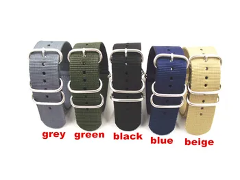 Obroč, sponke - Trgovina 10PCS/veliko Visoko kakovostnih 22 MM Najlon Watch band NATO nepremočljiva watch trak moda wach band - 5 barv