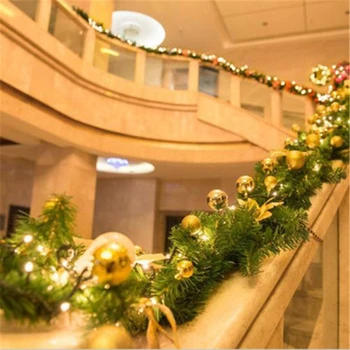 2020 Božični Okraski Garland Dekoracijo Rattan Luči Venec Mantel Kamin Stopnice, Stene, Vrata Bor Božič Drevo LED Luči