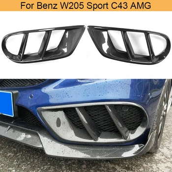 Ogljikovih Vlaken Sprednji Odbijač Zraka Vent Kritje Trim za Mercedes Benz W205 C Razred C200 Šport C43 AMG-2019 Avto Meglo Žar Okvir