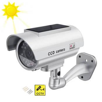 Sončne elektrarne Dummy Kamera Varnosti Nepremočljiva Lažne Kamere Zunanja Notranja Bullet Svetlobe LED, Zaslon CCTV nadzorna Kamera
