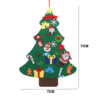 Otroci DIY Čutiti Božično Drevo Z Okraski Otroke Novo Leto, Darila Za Božič Leta 2020 Vrata Steni Visi Dekoracijo