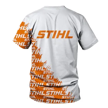 Poletne Moške 3D STIHL Vzorec T-shirt Avto Logotip Priložnostne Vrhovi Harajuku Trend Street Mens Oblačila Evropske Ameriški Stil Majica s kratkimi rokavi Moški