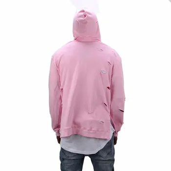 Vroče prodaje mens hip hop roza hoodies zgornji del trenirke moški z luknjo hoodies moški modni pozimi moški ulične nov prihod