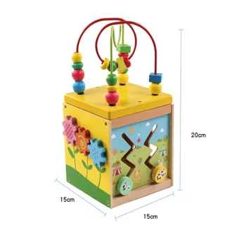 5-v-1 Lesene Montessori Otroška Igrača Kroglice Okoli Kroglice Ura Kognitivne Oblike Ujemanja Živali Potisnite Prestavno Načelo Otroke Darila