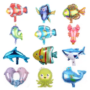 50pcs samll ocean živali baloni Sea World,delfinov, hipokampusu, ribe, rojstni dan dekoracijo na debelo večino cena