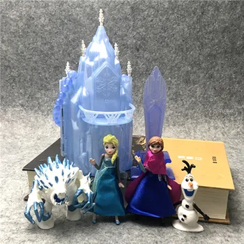 Disney Zamrznjene Nove Igrače, 6pcs/Lot 6-16 cm PVC Ana Elsa Princesa Sven Olaf Kristoff In Grad Ledena Palača Prestol Dejanje Slika Lutka
