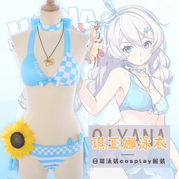 Anime Honkai Vpliv 3 Cosplay Poletje Seksi Modni Priložnostne Seaside Počitnice Kopalke Kostum Sladko Srčkan Kopalke