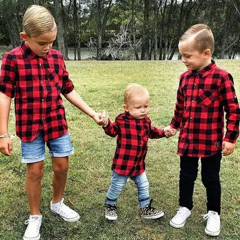 UK Baby Otroci Dečki Deklice Dolg Rokav T Shirt Preveri Vrhovi Bluzo Obleko Obleke