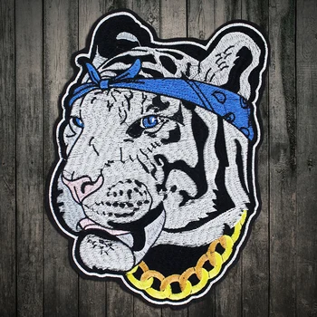 Vezene Tiger obliž Leopard Glavo obliž Aplicirano Velik Obliž DIY Opremo Modnih Oblačil dekoracijo Brezplačna Dostava