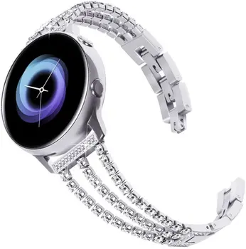 Diamantni Pas Za Samsung Galaxy Watch 46mm 42mm Aktivna 2 40 44 Prestavi S2 S3 GT2 46MM iz Nerjavečega Jekla Zamenjava Pasu 20 mm 22 mm