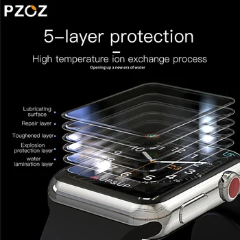 PZOZ Full Screen Protector Stekla Za iWatch 5 4 Hydrogel Film Za Apple ura 1 2 3 Kaljeno Film HD Krivulja Rob Stekla 38 mm 42mm