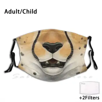 Maska Cheetah Obraz Cheetah Mačka Opazila Vložki Mozoljasti Mačji Obraz Živali Anthro Krznen Masko
