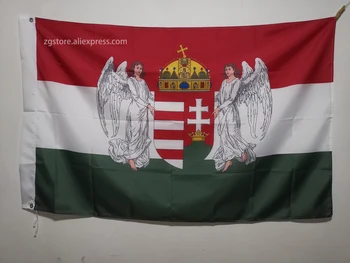 Zastavo Madžarska 1896-1915 angeli Banner 3X5FT 90X150CM Banner medenina kovinski luknje