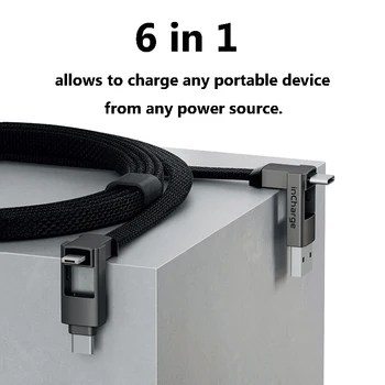Incharge 6 Cabel Adapter za Prenos Podatkov Napajanje Polnjenje za USB na USB-C Tip-c Razsvetljavo Micro USB Magnetni obesek za ključe Pretvornik